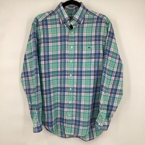 Mens Vineyard Vines Performance Classic-fit Tucker Button‎ Down small green/blue
